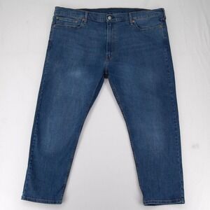 Levis 502 Jeans Mens 46x30 Blue Stretch Denim Tapered Leg Comfort Fit Mid Rise